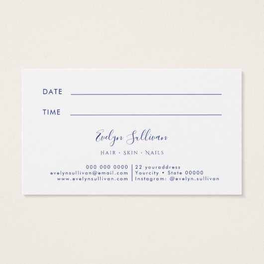 Blaue Marmordesignkarte (Rückseite)