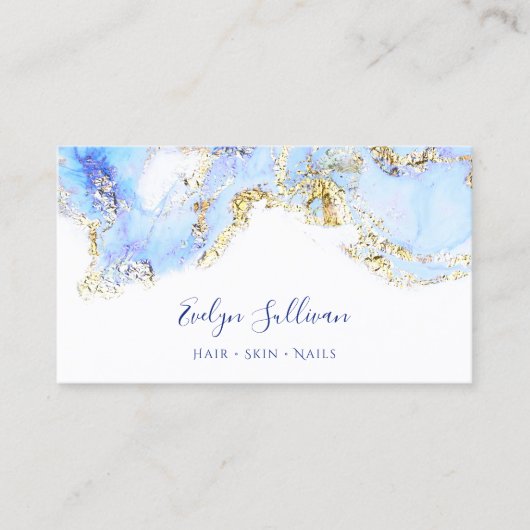 blaue Marmordesignkarte Visitenkarte (Vorderseite)
