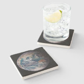 Blaue Marmorerde (östliche Hemisphäre) Steinuntersetzer (Seitenansicht)