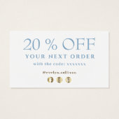 Blaue Marmorgestaltung dank Rabattkarte (Rückseite)