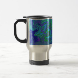 Blaue Marmorgestaltung Reisebecher