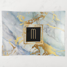 Blaue Marmorgoldmonogramm