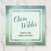 Blaue Marmorgrenze Geschenkanhänger (Vorderseite)