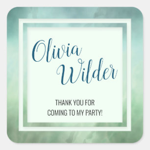 Blaue Marmorgrenze Quadratischer Aufkleber