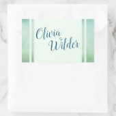 Blaue Marmorgrenze Rechteckiger Aufkleber (Tasche)