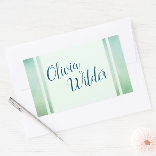 Blaue Marmorgrenze Rechteckiger Aufkleber (Umschlag)