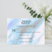 Blaue marmorierte Abstrakte UAWG im Weltraum RSVP Karte (Stehend Vorderseite)