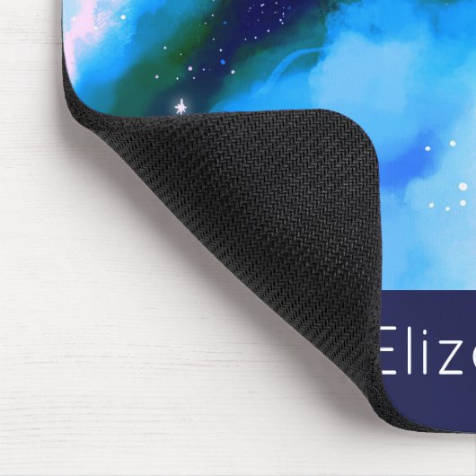 Blaue marmorierte Außenwelt Abstrakter Hintergrund Mousepad (Ecke)