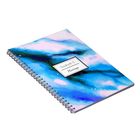 Blaue marmorierte Außenwelt Abstrakter Hintergrund Notizblock (Rechte Seite)