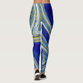 Blaue marmorierte Leggings (Rückseite)