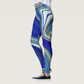 Blaue marmorierte Leggings (Links)
