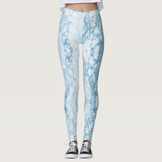 Blaue marmorierte Leggings (Vorderseite)