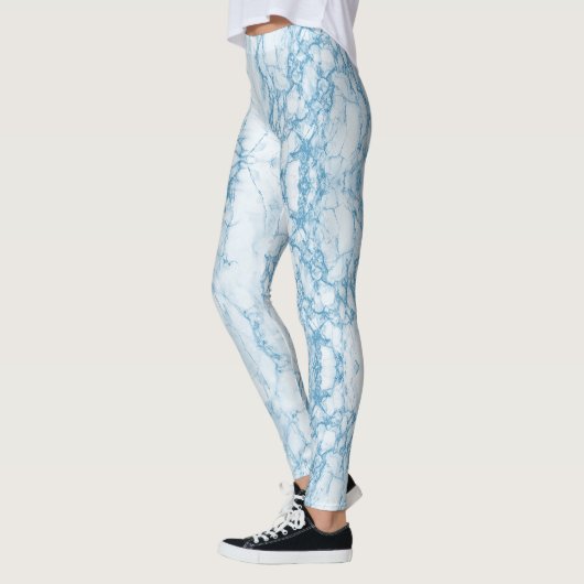 Blaue marmorierte Leggings (Links)