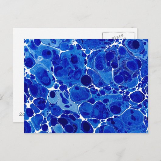 Blaue marmorierte Postkarte (Vorne/Hinten)