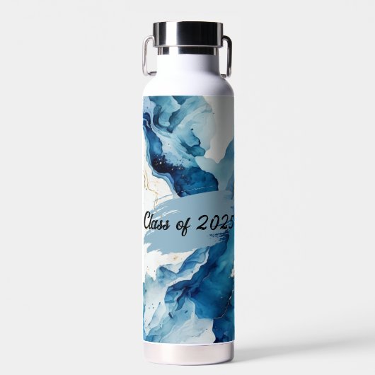 Blaue Marmorklasse 2025 Trinkflasche (Vorne)
