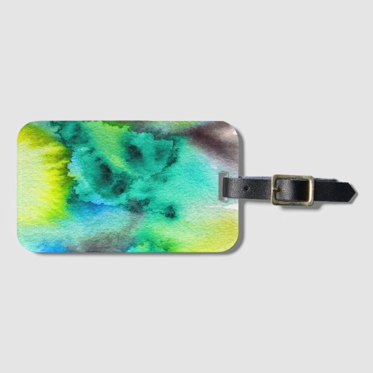 Blaue Marmorkunst Gepäckanhänger (Vorderseite (Horizontal))