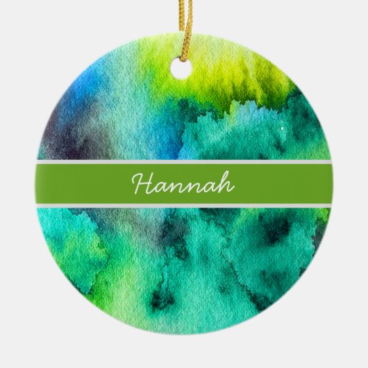 Blaue Marmorkunst Keramik Ornament (Vorne)