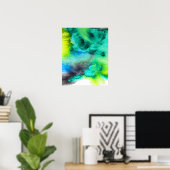 Blaue Marmorkunst Poster (Heimbüro)