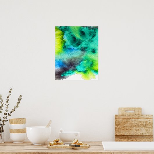 Blaue Marmorkunst Poster (Küche)