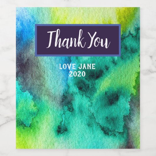 Blaue Marmorkunst Weinetikett (Einzelnes Label)