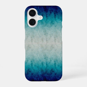 Blaue Marmorleuchte - Design reflektiert iPhone 16 Hülle