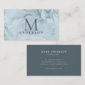 Blaue Marmormaskuline Visitenkarte (Vorne/Hinten)