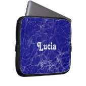 Blaue Marmormor-Muster des individuellen Namens Laptopschutzhülle (Vorne Rechts)