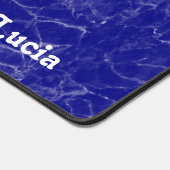 Blaue Marmormor-Muster des individuellen Namens Schreibtischunterlage (Ecke)