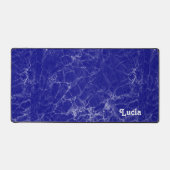 Blaue Marmormor-Muster des individuellen Namens Schreibtischunterlage (Vorderseite)