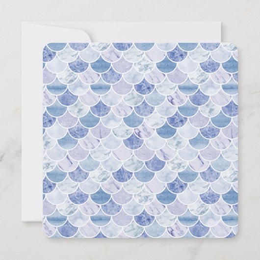 Blaue Marmormosaik für Hochzeitsfeiern Einladung (Rückseite)