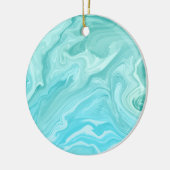 Blaue Marmormuster Keramik Ornament (Links)