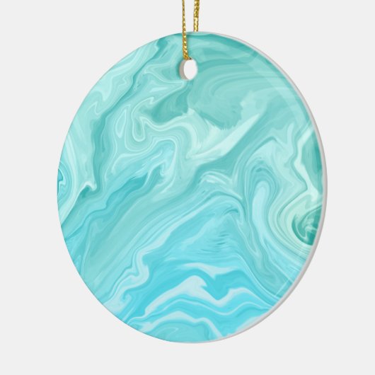 Blaue Marmormuster Keramik Ornament (Links)