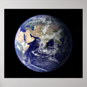 Blaue Marmorostansicht des Erdplakats Poster
