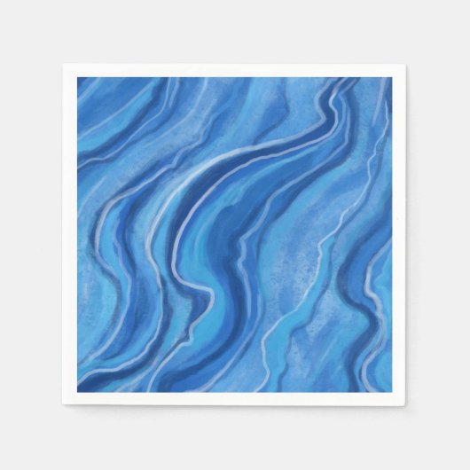 Blaue Marmorpapier Servietten (Vorderseite)