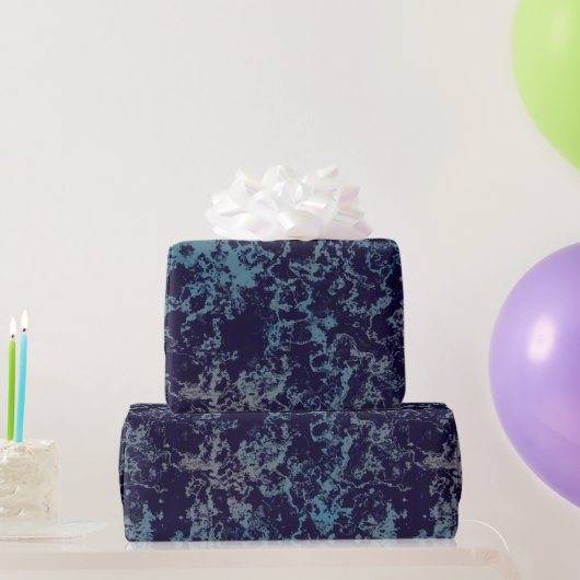 Blaue Marmorplatte abstrakt Geschenkpapier (Partygeschenke)