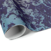 Blaue Marmorplatte abstrakt Geschenkpapier (Rolleneckpunkt)