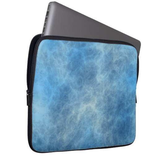 Blaue Marmorplatte Abstrakt Laptopschutzhülle (Vorne Rechts)
