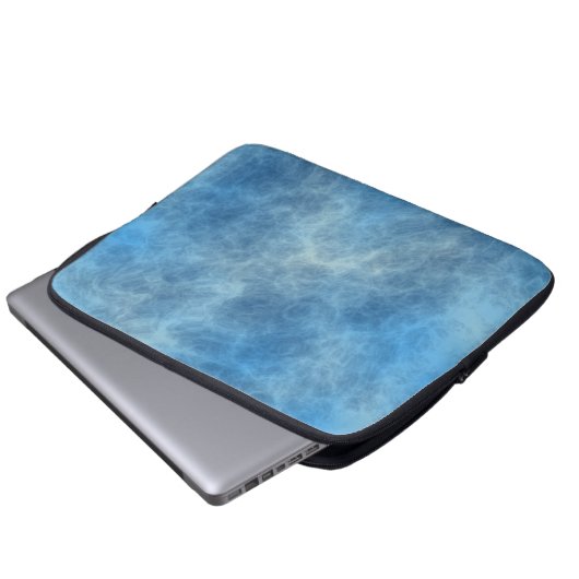 Blaue Marmorplatte Abstrakt Laptopschutzhülle (Vorne Knopf)