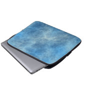 Blaue Marmorplatte Abstrakt Laptopschutzhülle (Vorne Knopf)