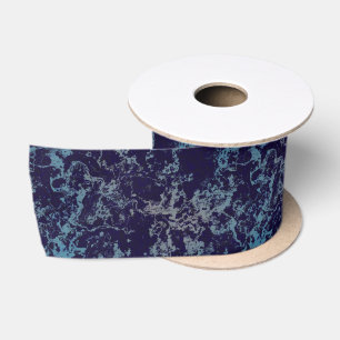 Blaue Marmorplatte abstrakt Satinband