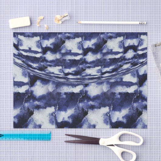 Blaue Marmorplatte Calming Seidenpapier (Handwerk)