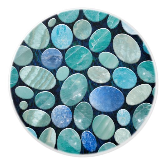 Blaue Marmorplatte Keramikknauf (Vorderseite)