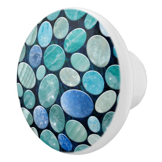 Blaue Marmorplatte Keramikknauf (Rechts)