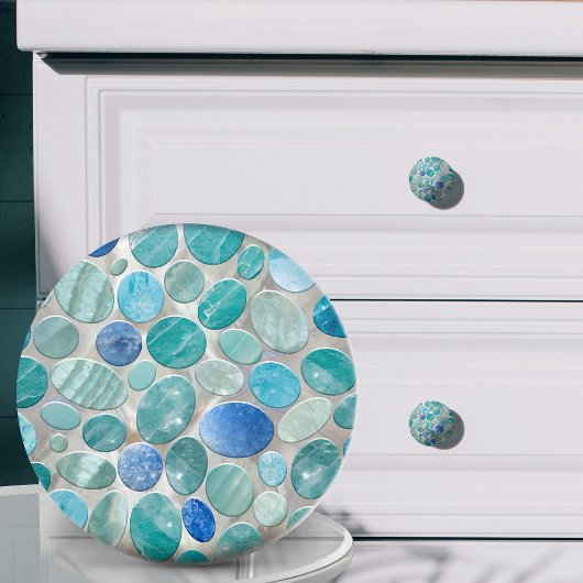 Blaue Marmorplatte Keramikknauf