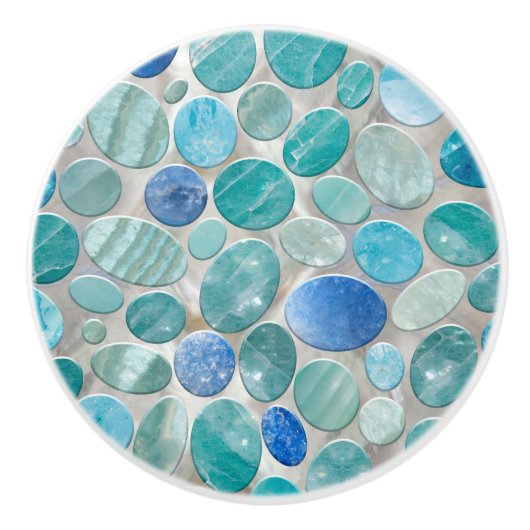 Blaue Marmorplatte Keramikknauf (Vorderseite)