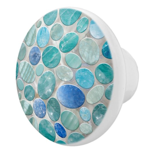 Blaue Marmorplatte Keramikknauf (Rechts)