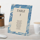 Blaue Marmorplatte Moderne Hochzeitsszene Tischnum Sockelschild (In SItu)