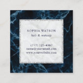 Blaue Marmorplatte Quadratische Visitenkarte (Rückseite)