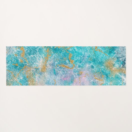 Blaue Marmorplatte Yogamatte (Rückseite (Horizontal))