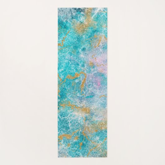 Blaue Marmorplatte Yogamatte (Rückseite)